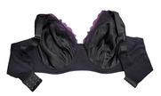 34M Dahlia Purple Luxury Embroidery Wired Bra Balconette Plunge Cup Bra In Stock