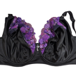 34M Dahlia Purple Luxury Embroidery Wired Bra Balconette Plunge Cup Bra In Stock