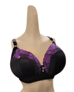 34M Dahlia Purple Luxury Embroidery Wired Bra Balconette Plunge Cup Bra In Stock